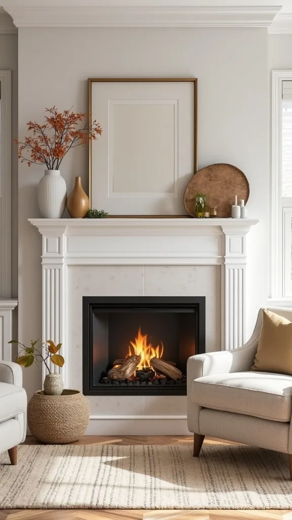 How do you style a mantel for early fall without it looking crowded?
