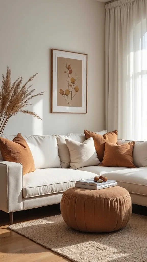 How can you make a small living room feel cozy for fall (not cramped)?