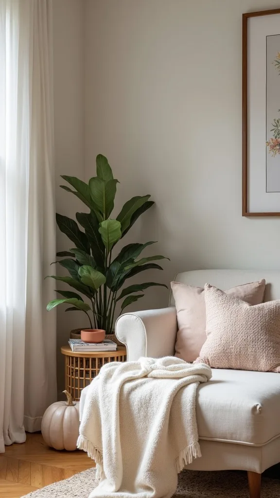 How do you make your TV area feel less cold in early fall?