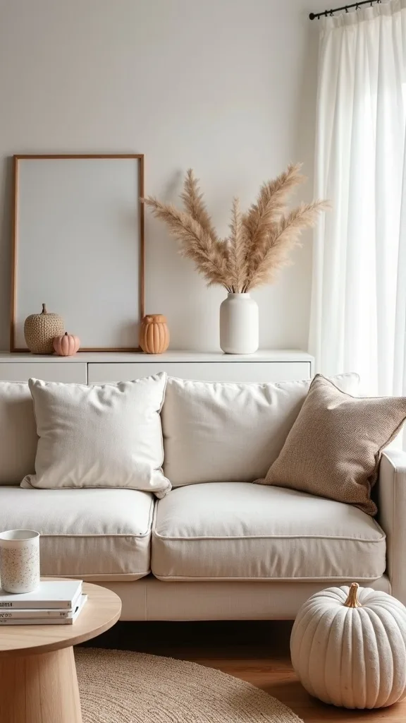 How do you add fall decor if your living room is modern and minimal?