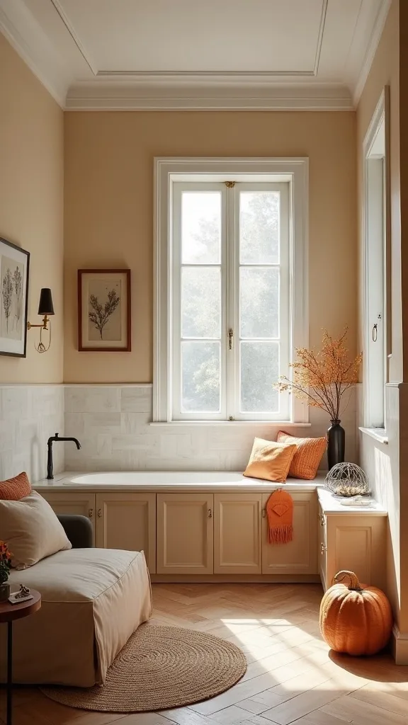 How do amber home accents change a living room without repainting?