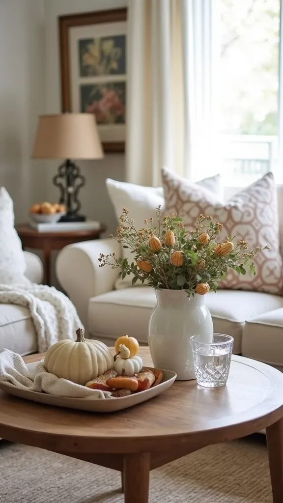 What’s the easiest coffee table setup for early fall that isn’t clutter?