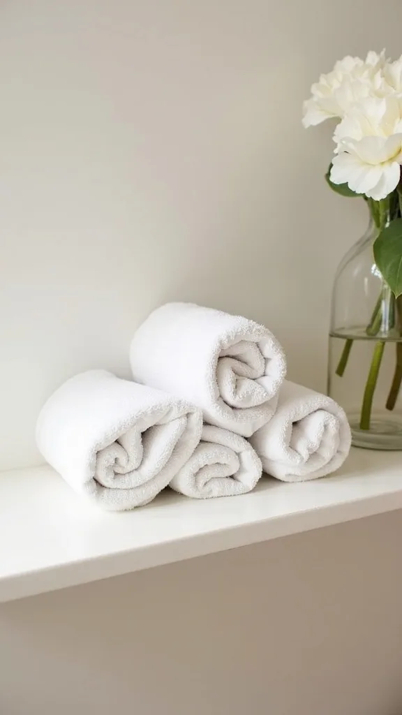 How do you roll towels for a shelf so they look hotel-level (not messy)?
