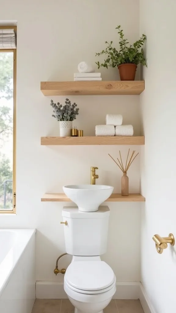 How do you style shelves in a shared bathroom so it doesn’t turn into chaos?
