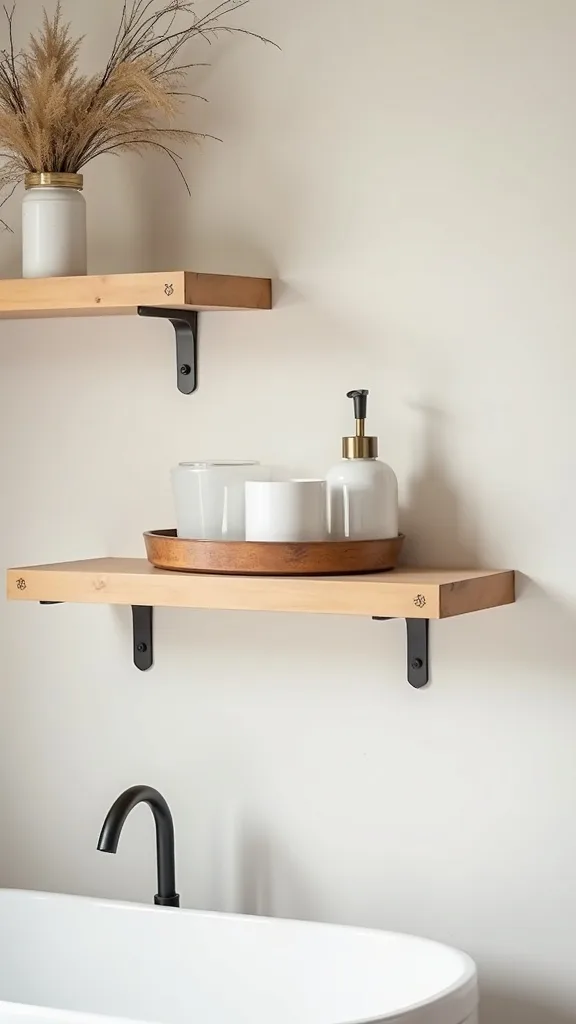 What’s the best way to use trays on bathroom shelves (so it looks curated)?