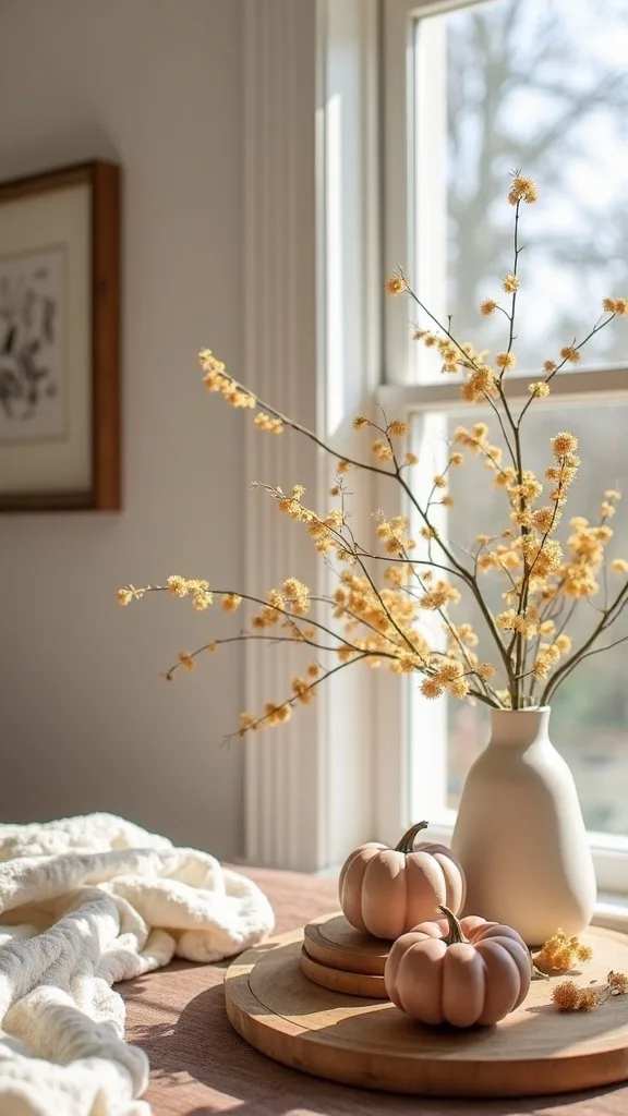 What’s the best way to add fall color without cluttering surfaces?