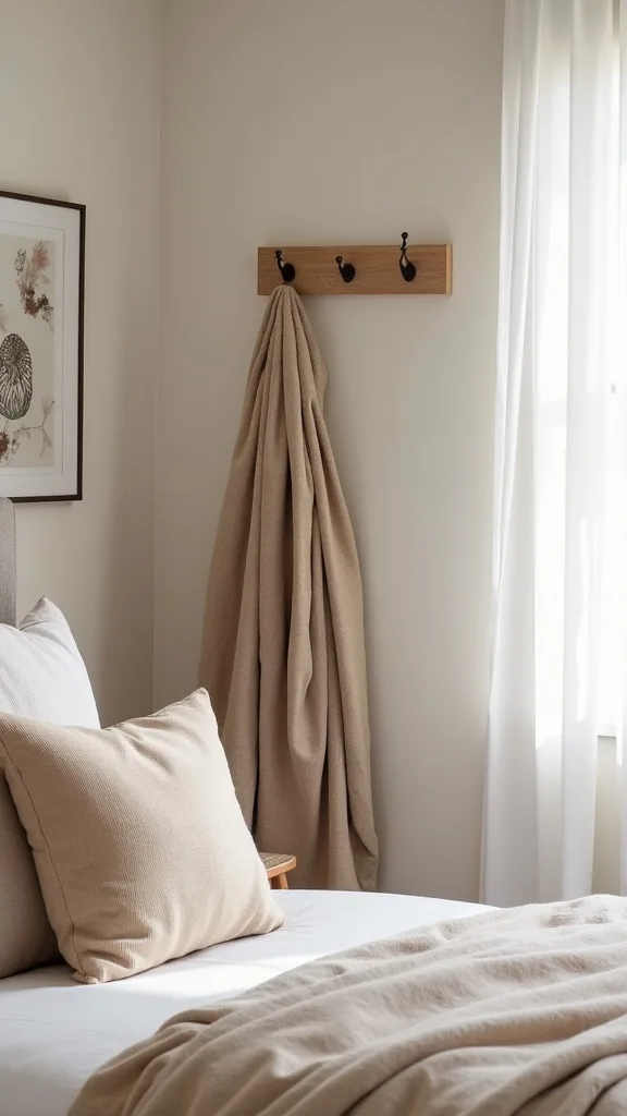 Where should a coat hook go in a guest room for maximum usefulness?