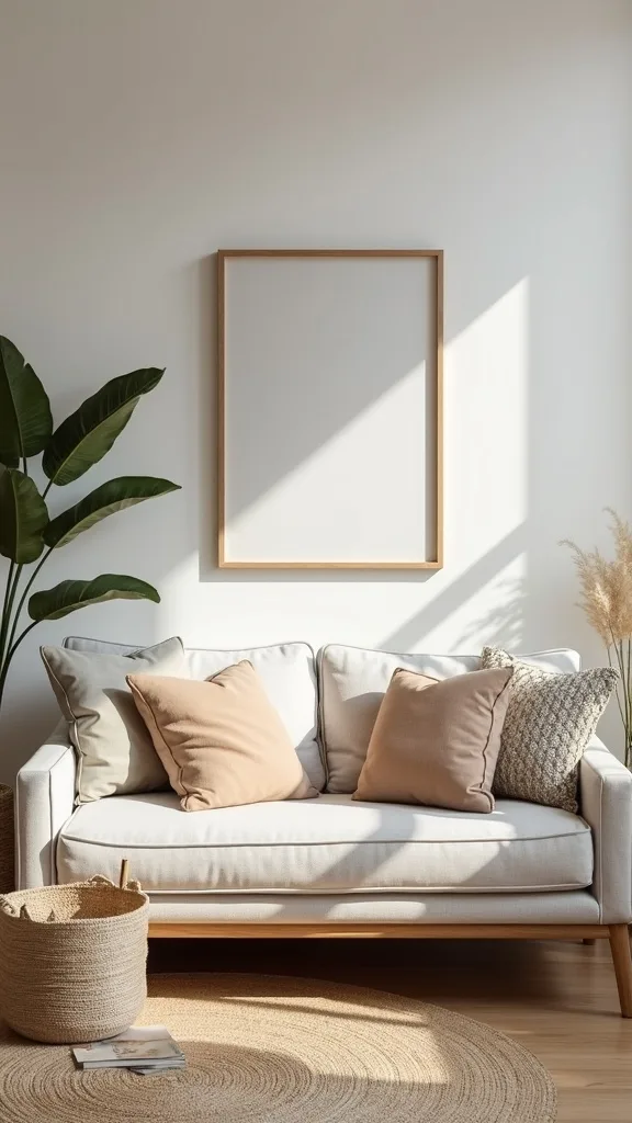 What should I buy first for a modern living room on a budget?