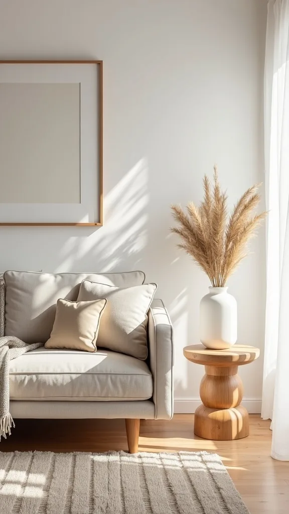 How do I style a console table behind the sofa (without blocking the room)?