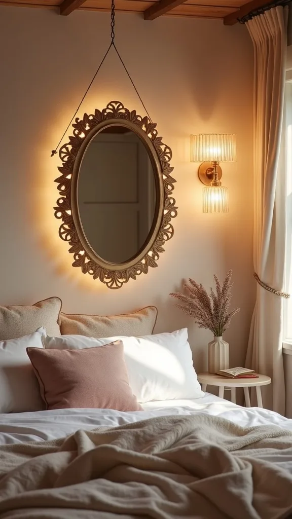 How do you use mirrors in a bedroom without bouncing harsh light?