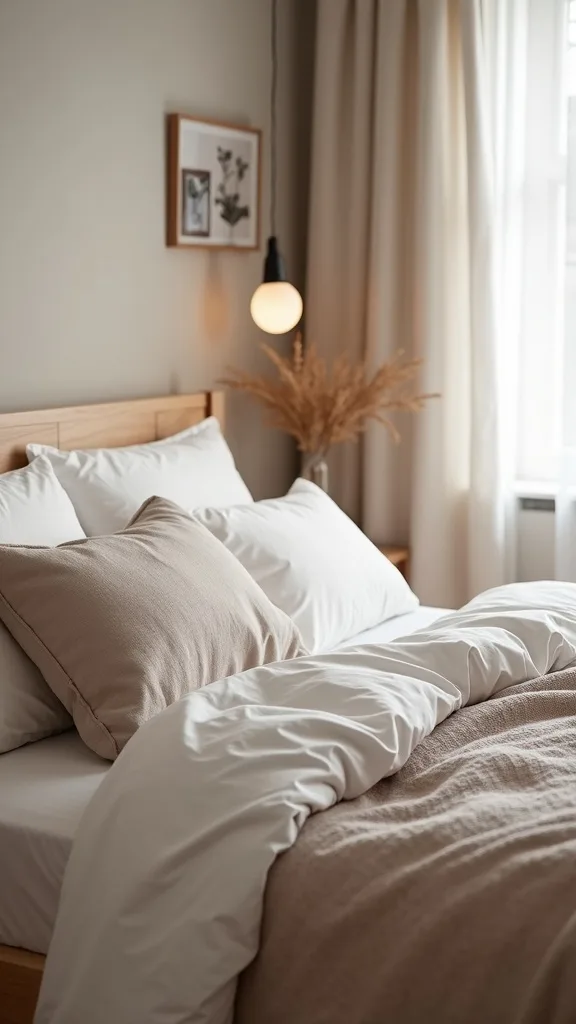 How can I layer bedding for hygge comfort without overheating at night?