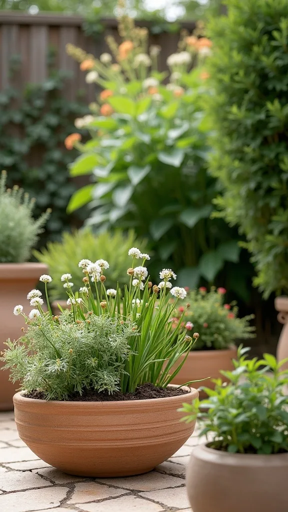 How can I use planters and greenery as decor instead of buying more stuff?