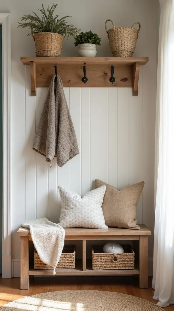 How Do You Create Entryway Fall Storage When You Don’t Have a Real Mudroom?