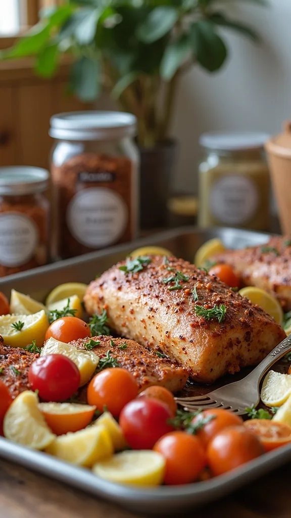 How do I store sheet pan seasonings (rubs, marinades) without clutter?