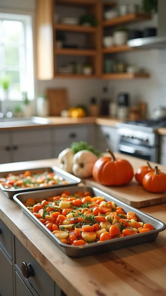 What’s the best layout for fall cooking organization in a small kitchen?