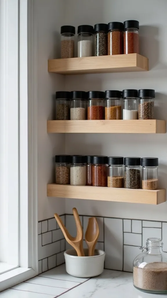 How do I organize spices in a rental kitchen without drilling holes?
