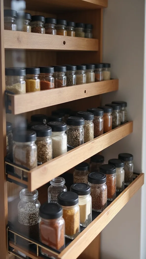 How can I make spices easy for kids and partners to put back correctly?