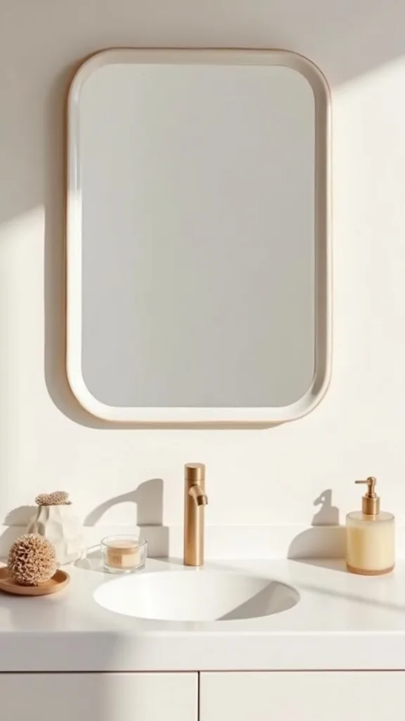 How do I refresh a bathroom mirror area without replacing the mirror?