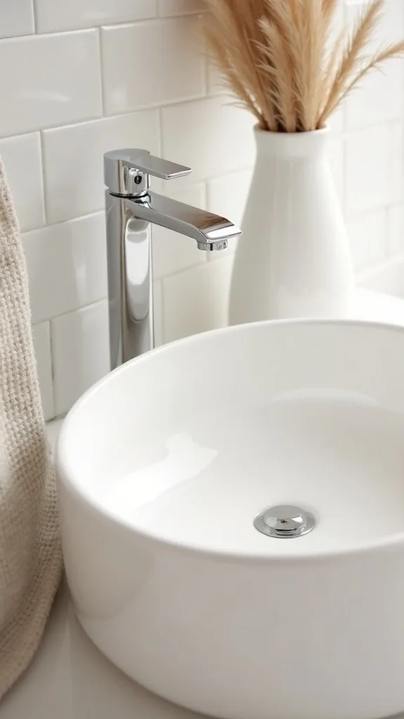 How do I make chrome fixtures work with an earth-tone palette?