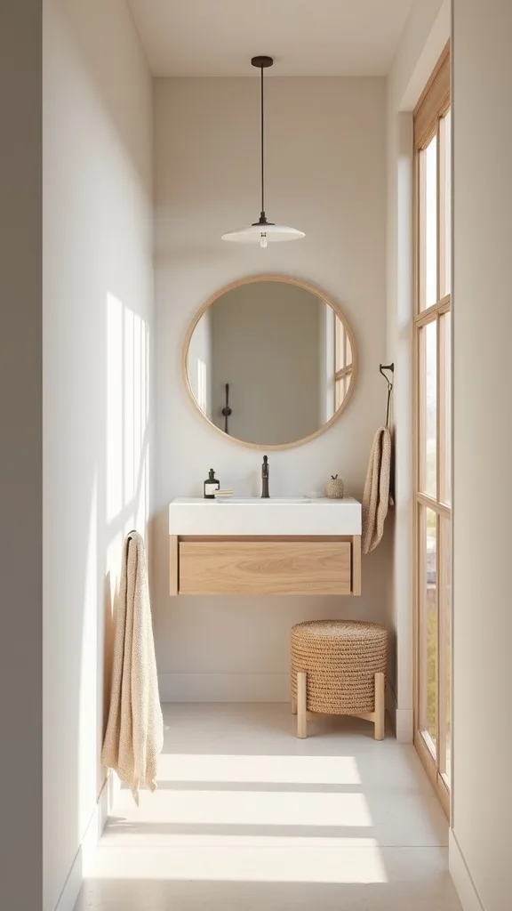 What’s the right way to use wood tones in a humid bathroom?