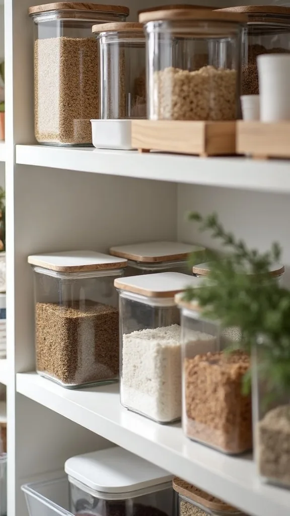 How do you organize a small pantry shelf so it stays organized? Decant only the “repeat buys”