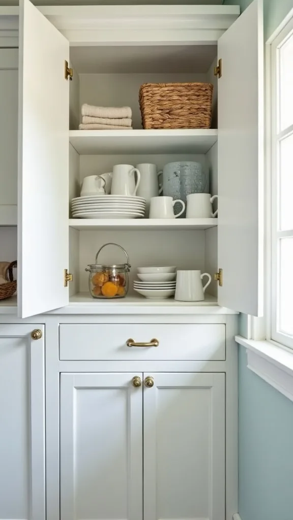 How do you organize mugs without a bigger cabinet? Add under-shelf mug hooks