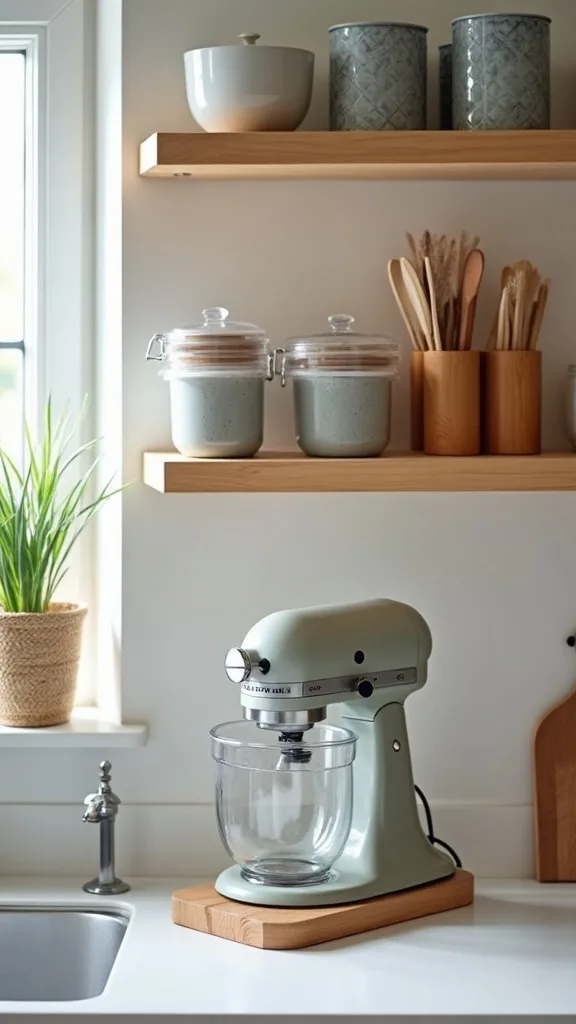 How do you organize small appliances without losing counter space? Give them a garage shelf