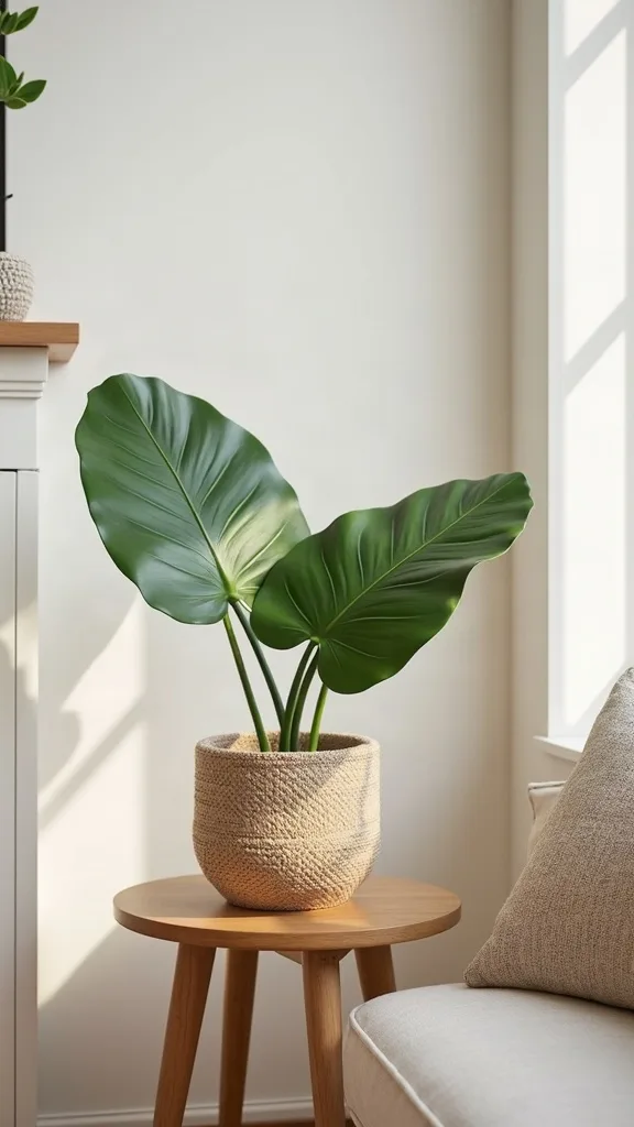 Which faux plant looks real enough for a living room shelf under $75?