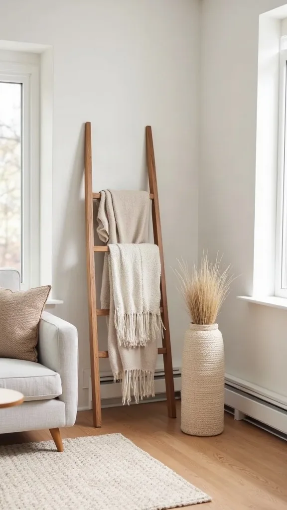 How do you style a blanket ladder without it looking like unused storage?