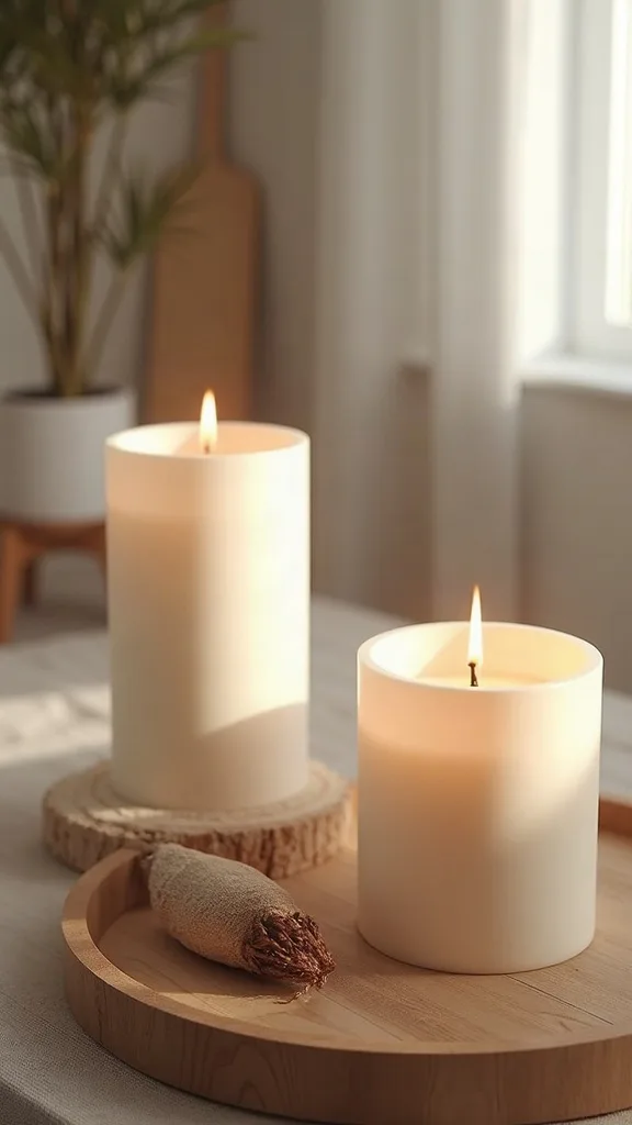 What candle choice makes a living room feel cozy without smelling overpowering?