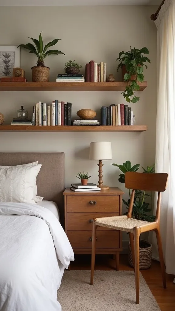 How do I store books in a small bedroom without adding a big bookshelf?
