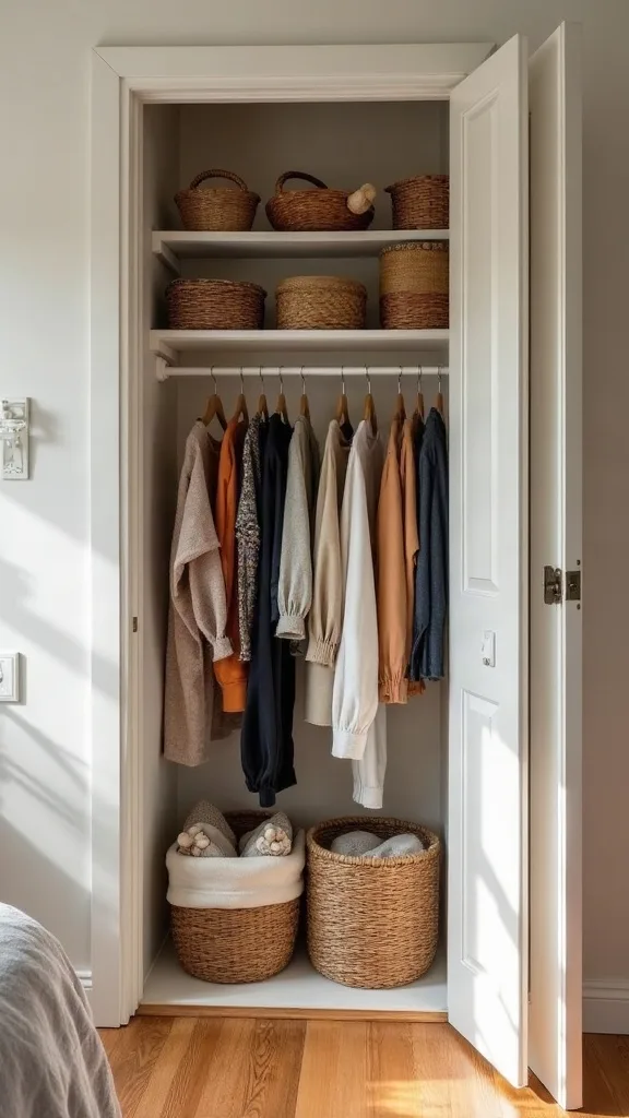 What’s the best way to use the back of the door for storage in a small bedroom?