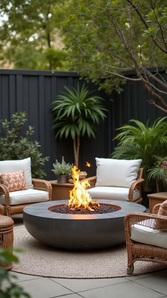 Built-in look using a fire pit surround (without construction)