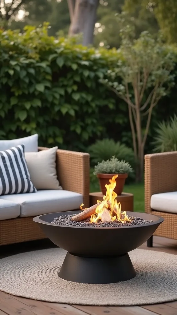 Bistro set + tabletop flame (for patios under 60 sq ft)