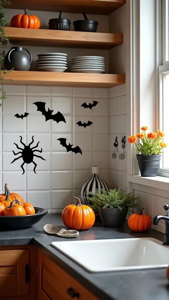 What’s the best way to style a Halloween backsplash moment without stickers?