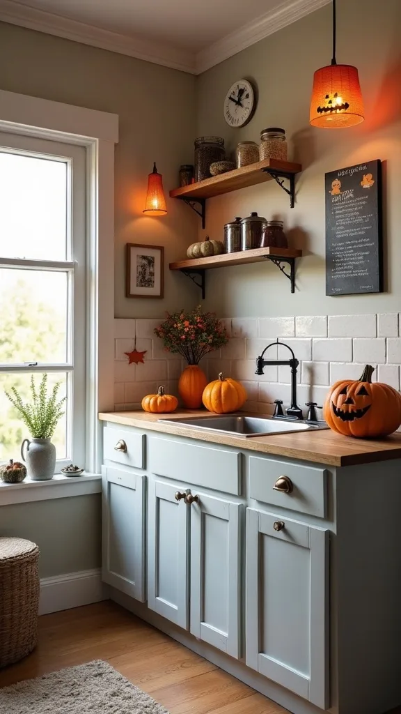 What’s a renter-friendly way to add Halloween to kitchen cabinets and drawers?