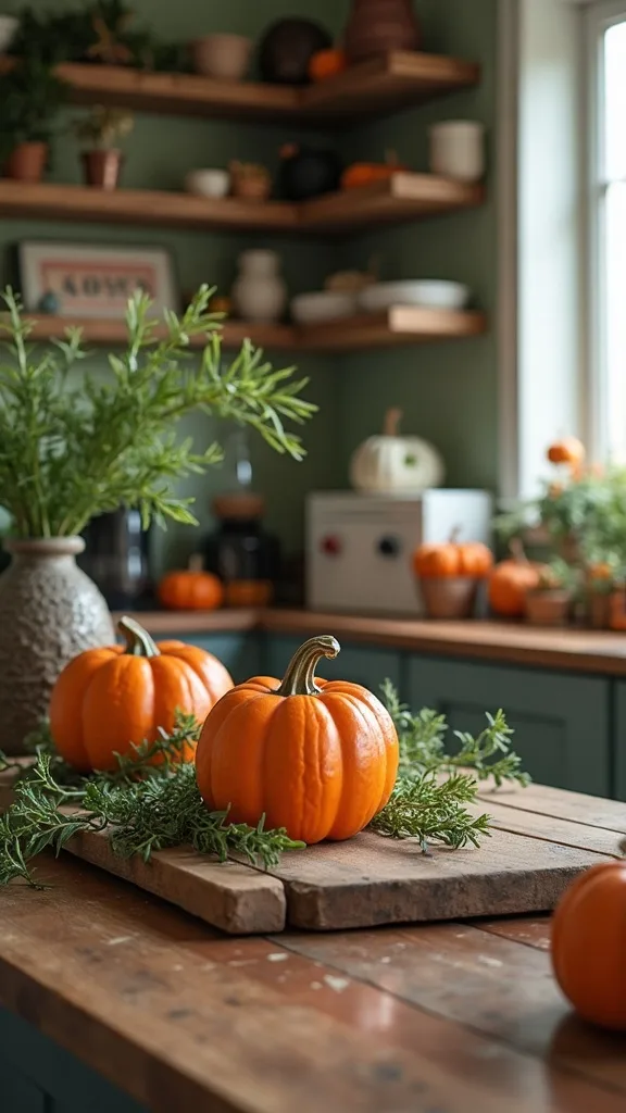 What greenery actually works with Halloween kitchen decor?