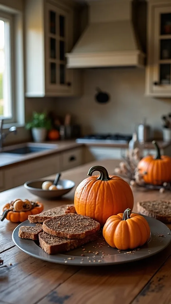 What should you avoid when decorating a kitchen for Halloween?
