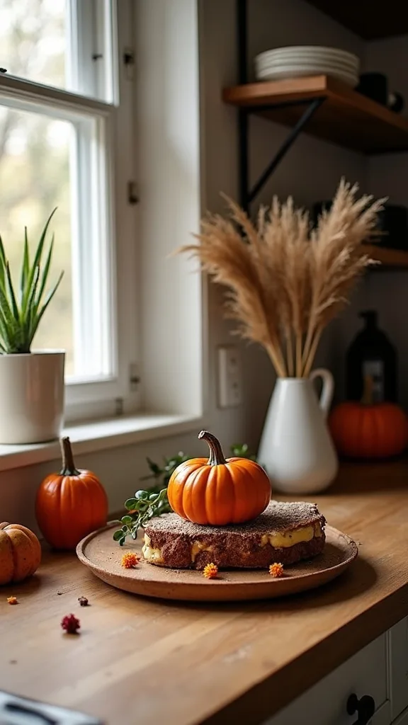 How do you style Halloween counter decor without losing prep space?