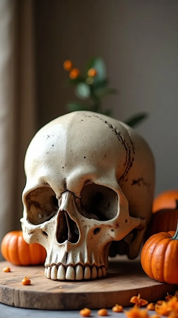 How do you use a skull cutting board display and keep it tasteful?