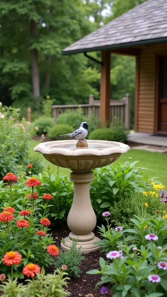Birdbath Halo Bed (a centerpiece that makes sense)