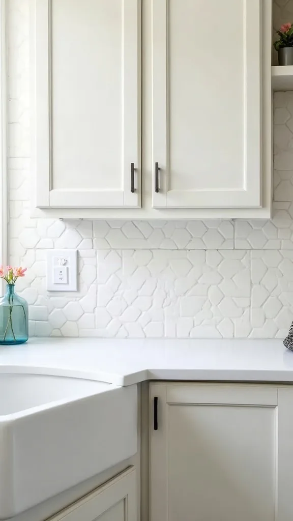 Budget beadboard backsplash (painted) for clean texture