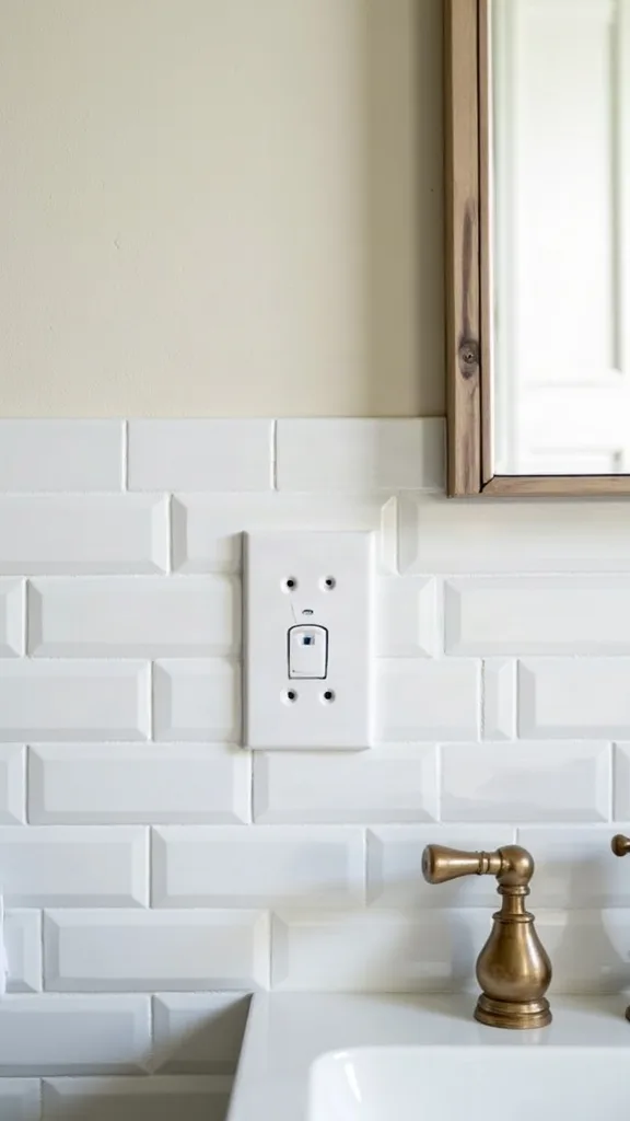 Paint the wall above the backsplash a cleaner white to make tile look newer