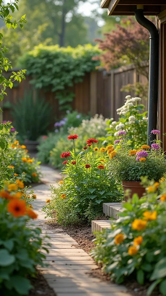 Fence-Line Vertical + Ground Layer Layout (space-saving drama)