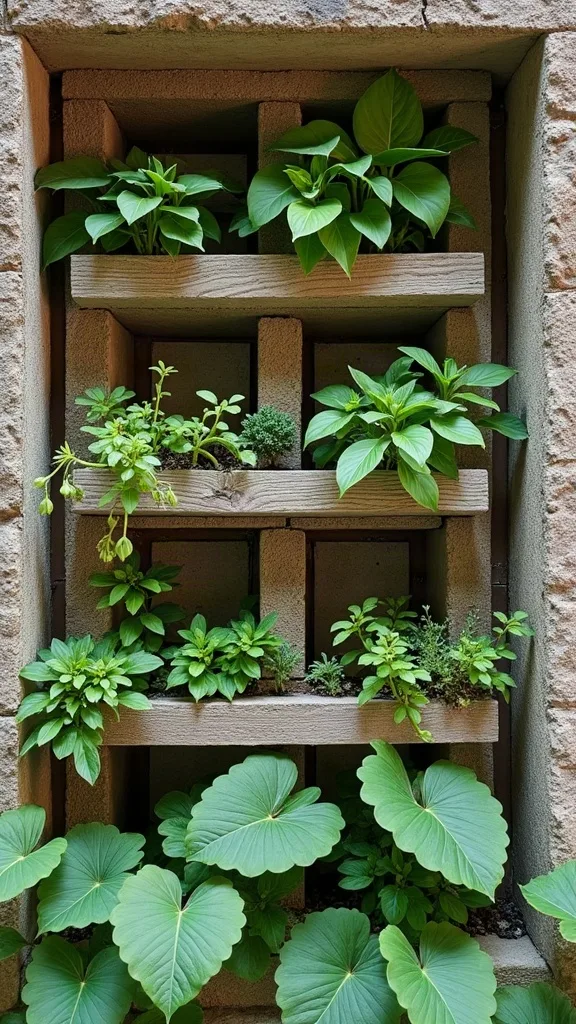 Cinder Block Pocket Layout (DIY wall + mini planters)