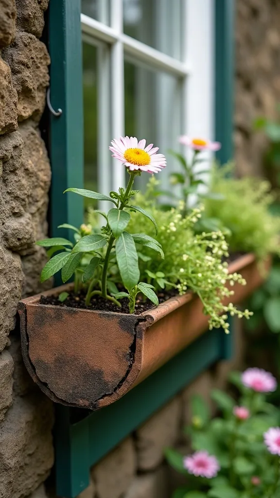 Rain-Gutter Micro Planter Layout (vertical, cheap, surprisingly cute)