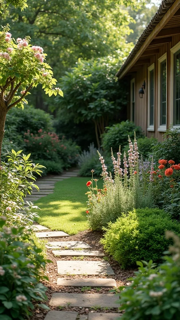 Tiny Lawn-to-Bed S-Curve Layout (makes small yards feel bigger)
